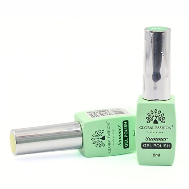 Global Fashion Professional Summer/Spring 36 Colors Collection Gel Nail Polish, Long Lasting Non-Toxic, 8ml, 05, Green