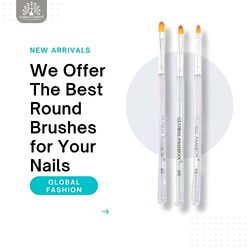 Global Fashion Professional Nail Art Gel-Oval Brush Set #4, White