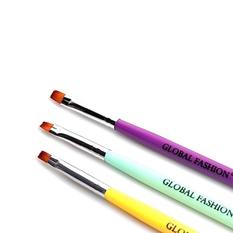 Global Fashion Professional Nail Art Brush Set, Multicolour