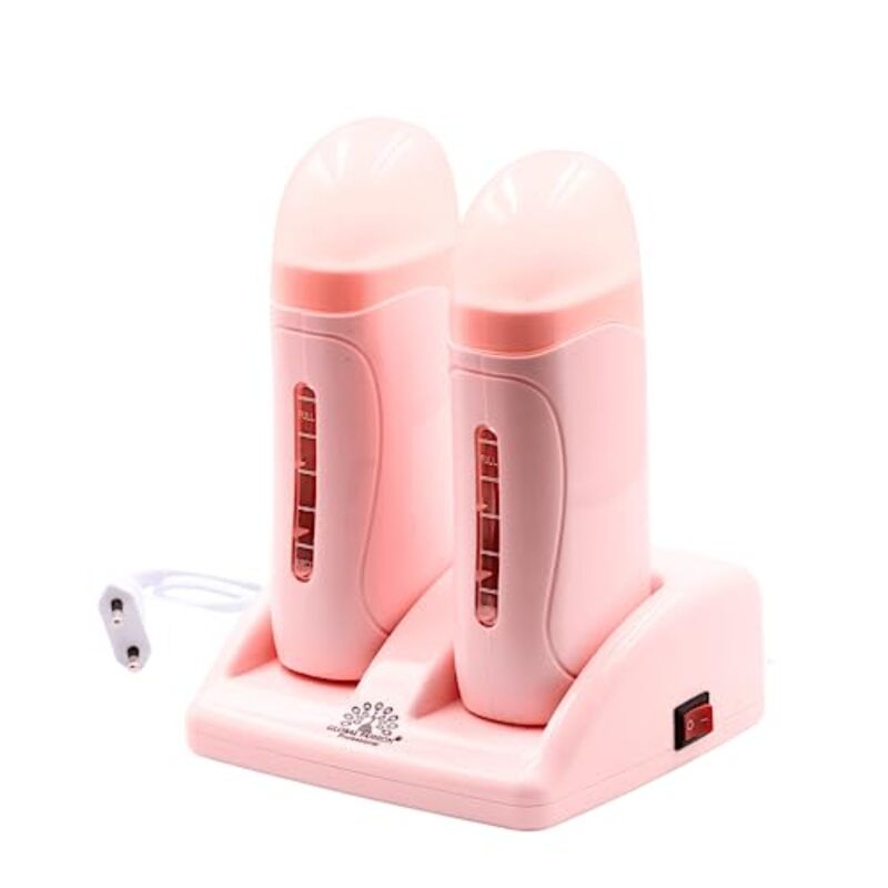 Global Fashion Professional Double Cartridge Wax Heater Set, Pink