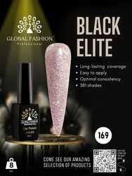 Global Fashion Professional Black Elite Gel Nail Polish, 8ml, 169, Pink