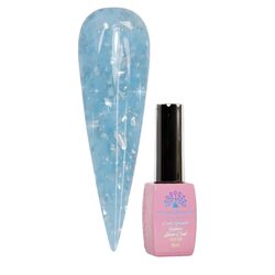 Global Fashion Professional Non-Toxic Flakes Base Coat Nail Polish, Long-Lasting Vegan Cruelty-Free, 8ml, 12, Blue