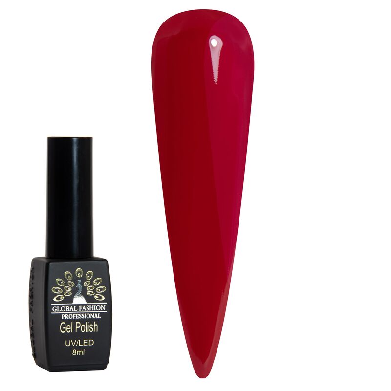 Global Fashion Professional Black Elite Gel Nail Polish, 8ml, 192, Red