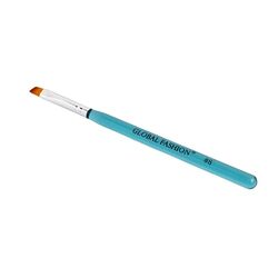 Global Fashion Professional Flat Synthetic Nail Brush, #8, Blue