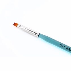 Global Fashion Professional Flat Nail Brush for UV Gel Polish, #6, Blue
