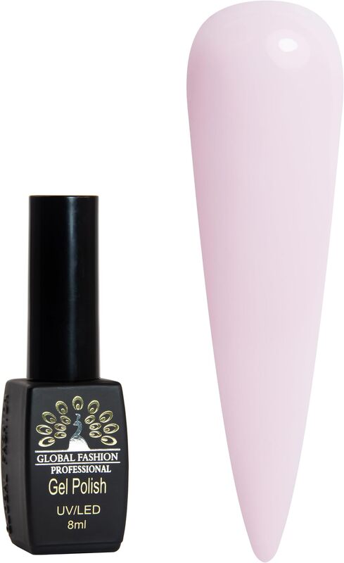 Global Fashion Professional Black Elite Gel Polish, 8ml, 375, Light Pink