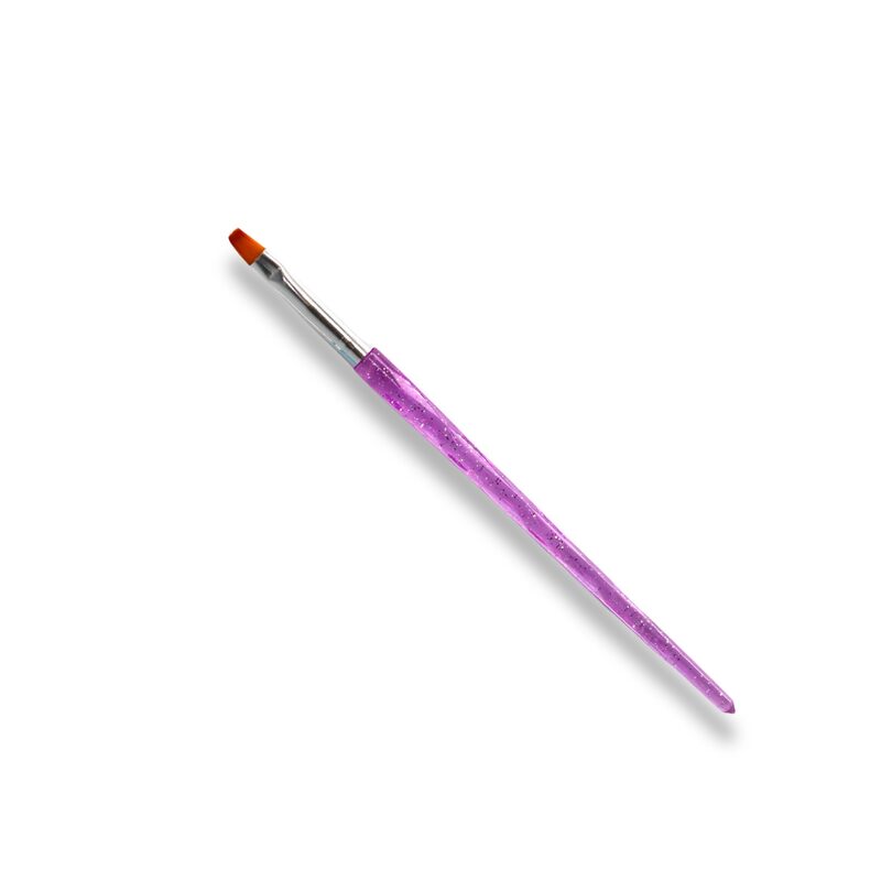 Global Fashion Professional Flat Nail Art Brush, #8, Purple