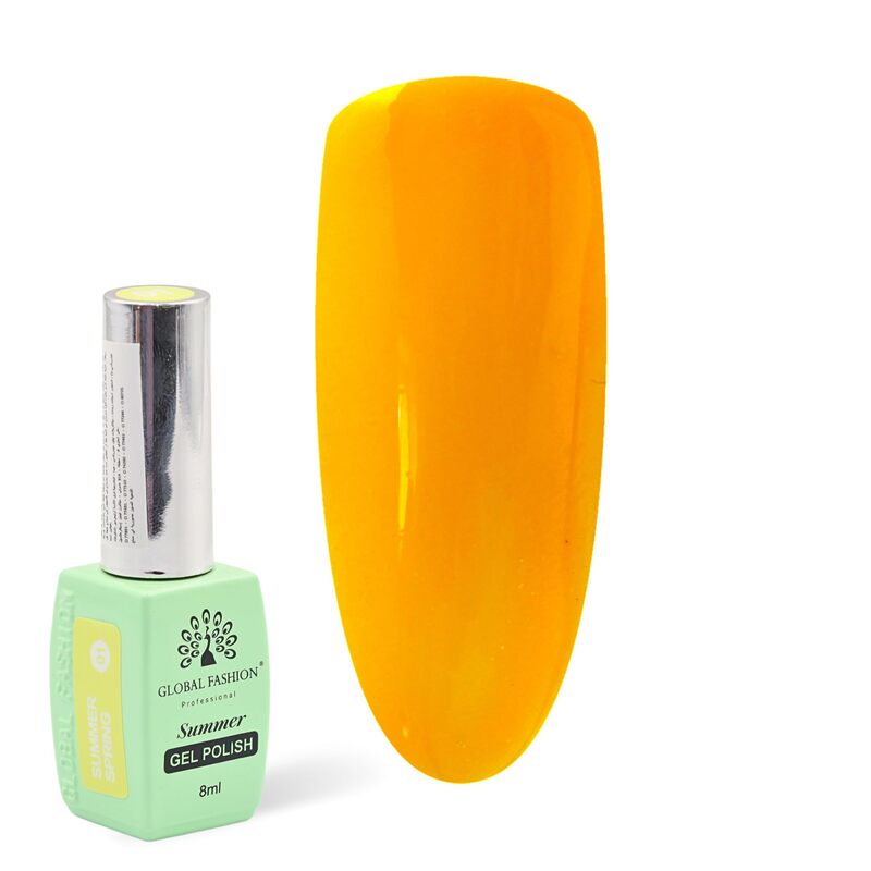 Global Fashion Professional Summer/Spring 36 Colors Collection Gel Nail Polish, Long Lasting Non-Toxic, 8ml, 10, Orange