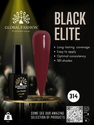 Global Fashion Professional Black Elite Gel Nail Polish, 381 Colors of Long-Lasting Elegance, 8ml, 314, Brown