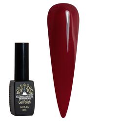 Global Fashion Professional Black Elite Gel Nail Polish, 8ml, 017, Red