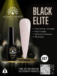 Global Fashion Professional Black Elite Gel Nail Polish, 8ml, 227, Grey