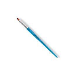 Global Fashion Professional Nail Art Brush, Flat Synthetic #6, Blue