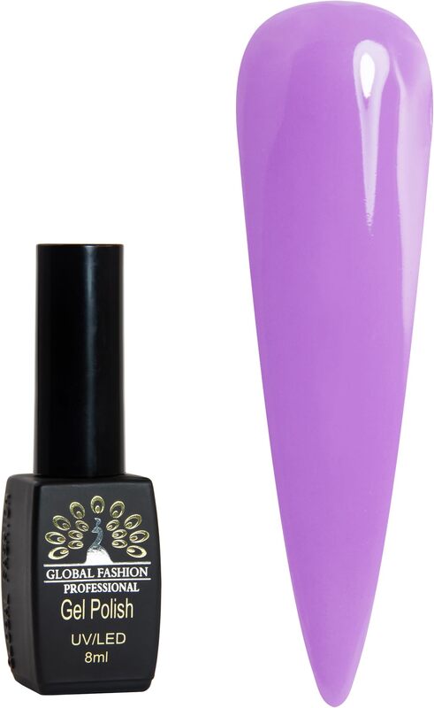 Global Fashion Professional Black Elite Gel Nail Polish, 8ml, 086, Purple