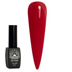 Global Fashion Professional Black Elite Gel Nail Polish, 381 Colors of Long-Lasting Elegance, 8ml, 298, Red