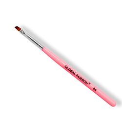 Global Fashion Professional Flat Synthetic Gel Polish Art Nail Brush, Flat Synthetic #4, Pink