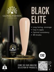 Global Fashion Professional Black Elite Gel Nail Polish, 8ml, 132, Beige