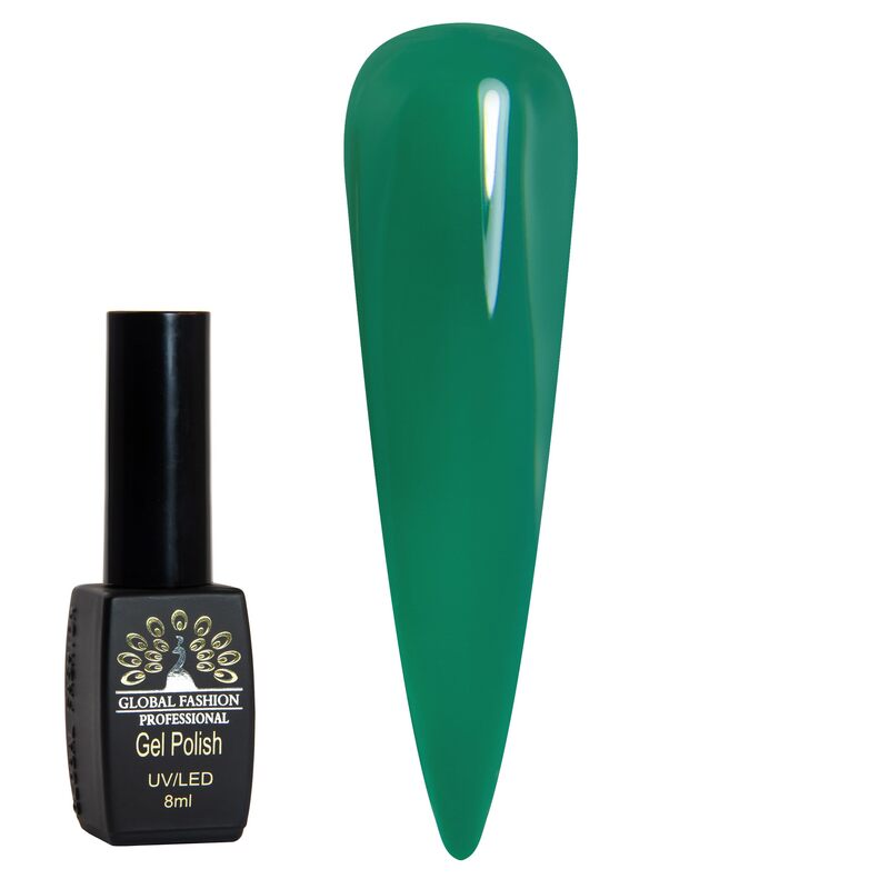 Global Fashion Professional Black Elite Gel Nail Polish, 8ml, 042, Green