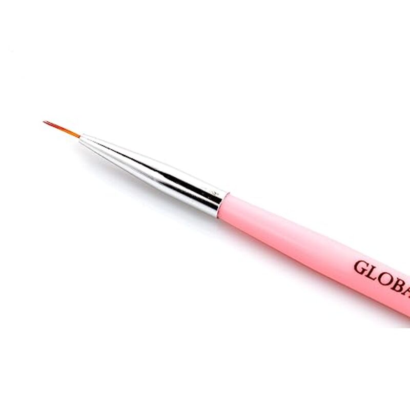 Global Fashion Professional Fine Liner Nail Art Brush, 11mm, Pink