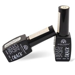 Global Fashion Professional Captivating Cracked Effects Gel Nail Polish, 8ml, No. 12, White