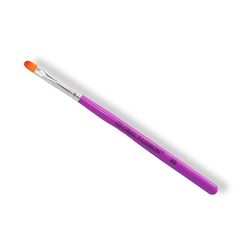 Global Fashion Professional Nail Art Oval Brush, #8, Purple