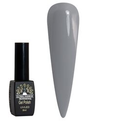 Global Fashion Professional Black Elite Gel Nail Polish, 8ml, 230, Grey