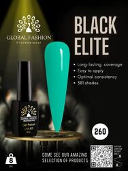 Global Fashion Professional Black Elite Gel Nail Polish, 381 Colors of Long-Lasting Elegance, 8ml, 260, Green