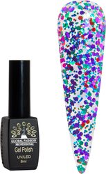 Global Fashion Professional Black Elite Gel Nail Polish, 8ml, 165, Multicolour