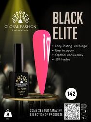Global Fashion Professional Black Elite Gel Nail Polish, 8ml, 142, Pink