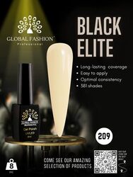 Global Fashion Professional Black Elite Gel Nail Polish, 8ml, 209, Ivory