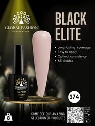 Global Fashion Professional Black Elite Gel Polish, 8ml, 374, Cream