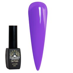 Global Fashion Professional Black Elite Gel Nail Polish, 8ml, 182, Purple