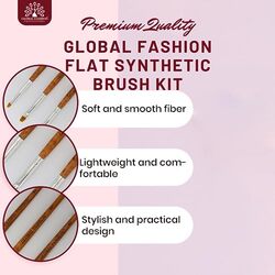 Global Fashion Professional Round Nail Art Brush Set #4, Multicolour