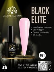 Global Fashion Professional Black Elite Gel Nail Polish, 8ml, 081, Pink