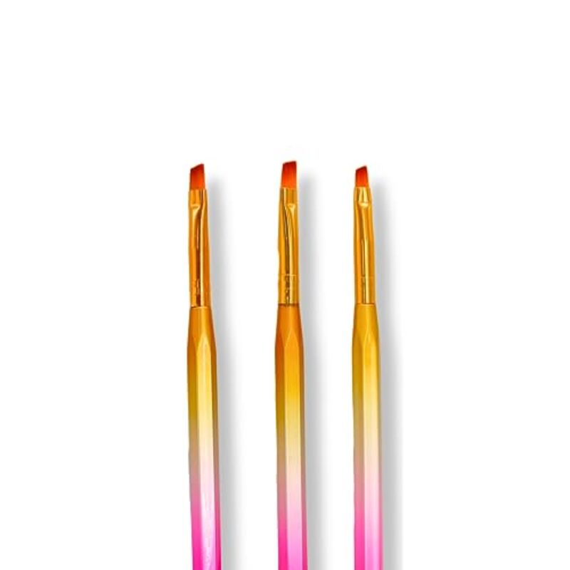 Global Fashion Professional Nail Art Gradient Pen Set, 3 Pieces, Multicolour