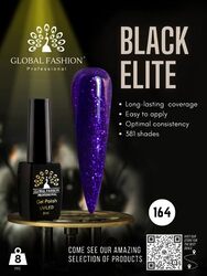 Global Fashion Professional Black Elite Gel Nail Polish, 8ml, 164, Violet