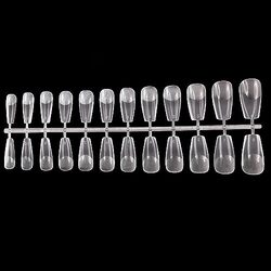 Global Fashion Professional Multi-Shape Gel Tips, 504 Pieces, M-Ballerina, Clear