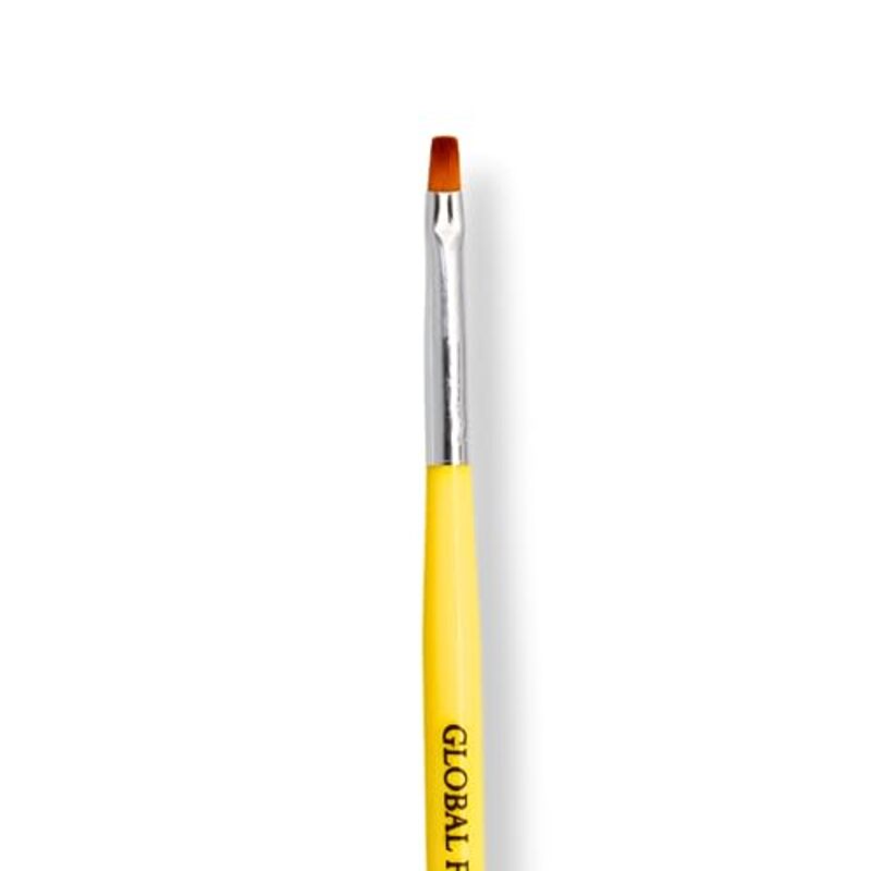 Global Fashion Professional Flat Nail Art Brush , #4, Yellow