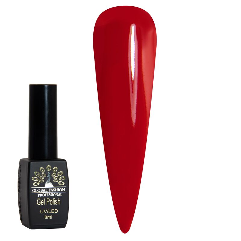 Global Fashion Professional Black Elite Gel Nail Polish, 8ml, 198, Red