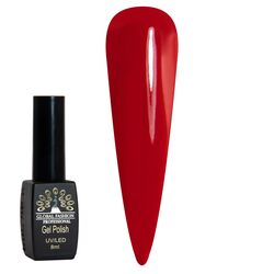 Global Fashion Professional Black Elite Gel Nail Polish, 8ml, 198, Red