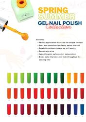 Global Fashion Professional Summer/Spring 36 Colors Collection Gel Nail Polish, Long Lasting Non-Toxic, 8ml, 01, Yellow