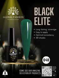 Global Fashion Professional Black Elite Gel Nail Polish, 8ml, 040, Green