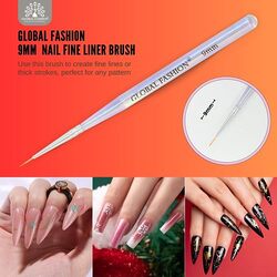 Global Fashion Professional Acrylic Nail Fine Liner Brush, 7mm, White