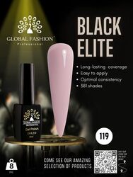 Global Fashion Professional Black Elite Gel Nail Polish, 8ml, 119, Pink