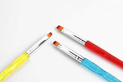 Global Fashion Professional Nail Art Brush Kit with Flat & Oval Brushes, Multicolour