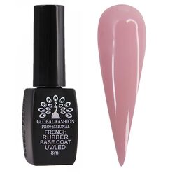 Global Fashion Professional Long-Lasting & Chip-Resistant French Rubber Base Coat UV/LED, 8ml, 05, Pink