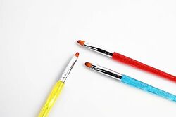 Global Fashion Professional Nail Art Brush Kit with Flat & Oval Brushes Round Kit 1, Multicolour