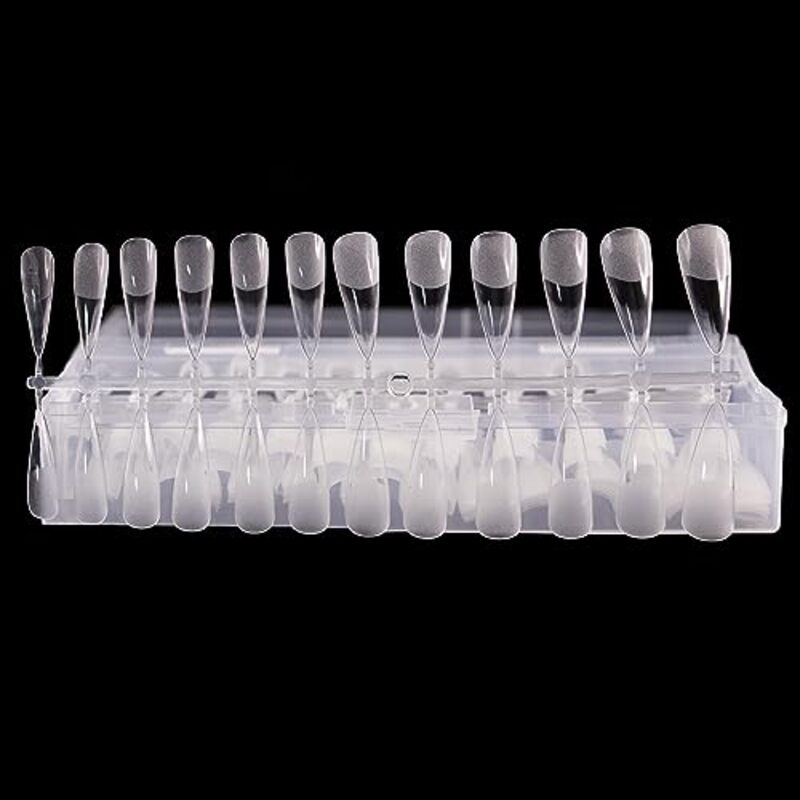 Global Fashion Professional Multi-Shape Gel Tips, 504 Pieces, Stiletto, Clear