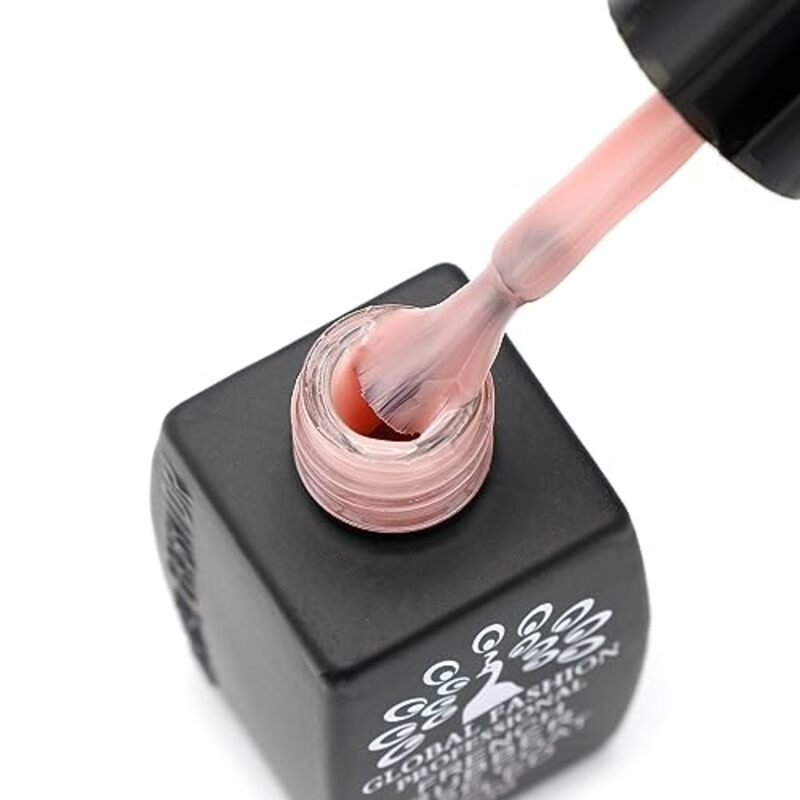 Global Fashion Professional Long-Lasting & Chip-Resistant French Rubber Base Coat UV/LED, 8ml, 08, Pink