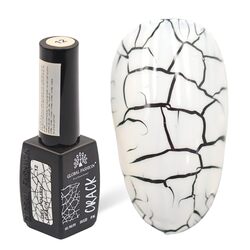 Global Fashion Professional Captivating Cracked Effects Gel Nail Polish, 8ml, No. 12, White