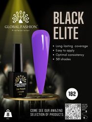 Global Fashion Professional Black Elite Gel Nail Polish, 8ml, 182, Purple